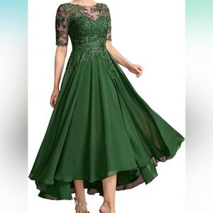 Emerald green mother of the bride dress
